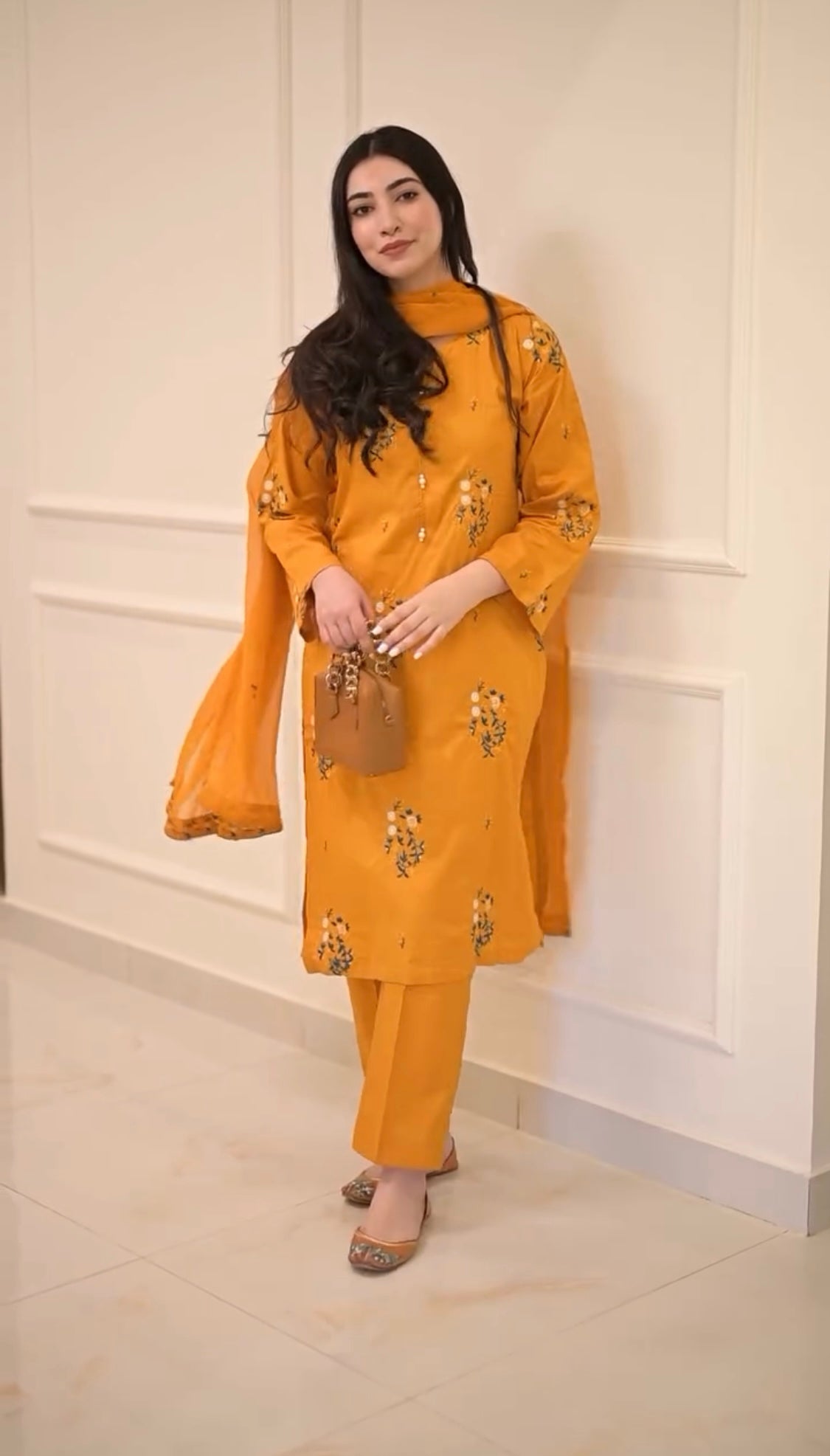 3PCS SUMMER MUSTARD SUIT